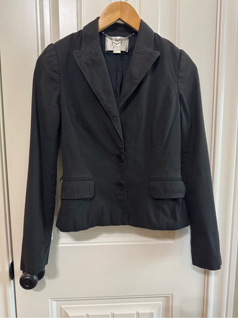 Vintage 2007 M by Madonna x H&M Black Fitted Tailored Blazer Jacket Size 6 Y2K